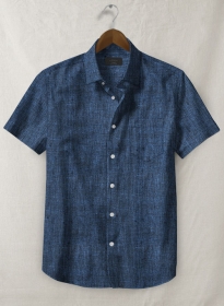 Dublin Rover Blue Linen Shirt- Half Sleeves