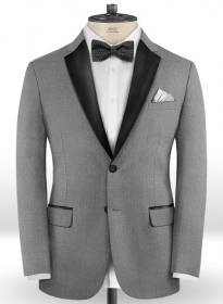Worsted Mid Charcoal Wool Tuxedo Jacket
