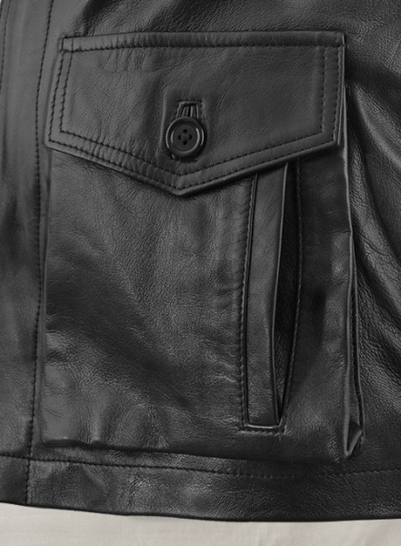 Black Jensen Ross Ackles Supernatural Season 7 Leather Jacket