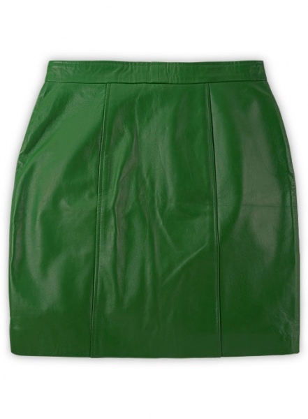 Brazil Green Button-Up Leather Skirt - # 121