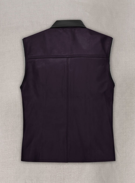 Purple Leather Vest # 336