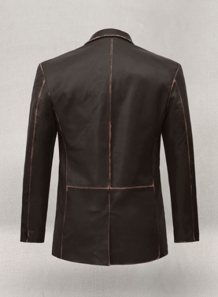 Rubbed Brown Medieval Leather Blazer