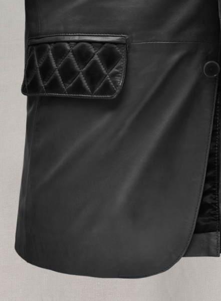 Harper Burnt Charcoal Leather Blazer