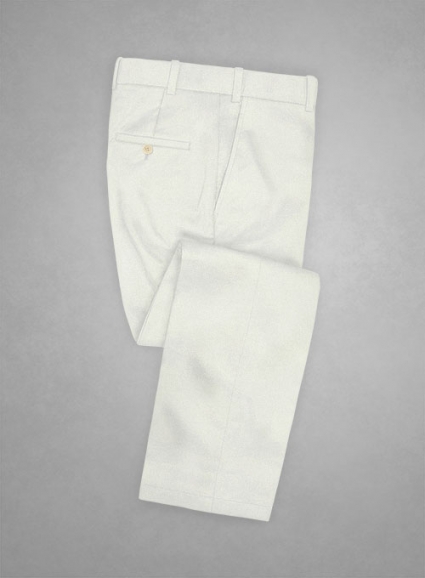 Caccioppoli Cotton Gabardine Off White Pants