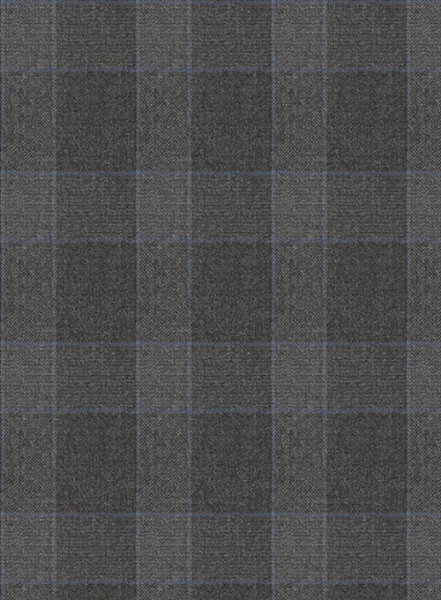 Charcoal Mont Checks Flannel Wool Pants