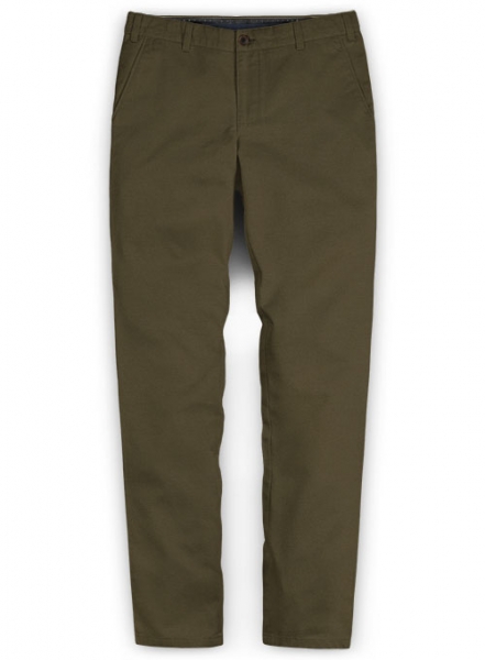Dark Olive Stretch Chino Pants