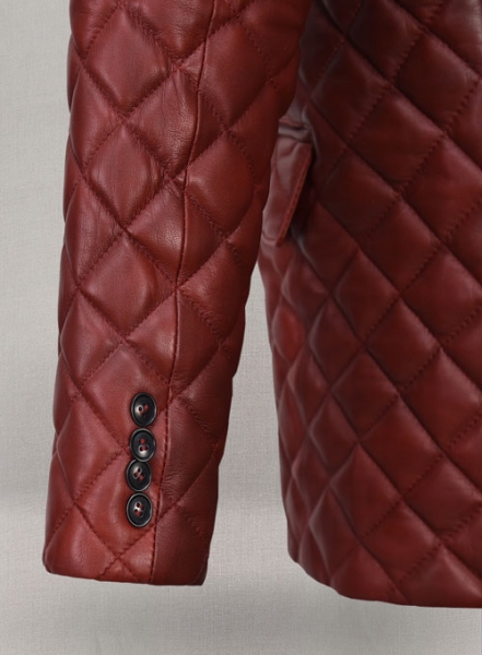 Spanish Red Bocelli Quilted Leather Blazer