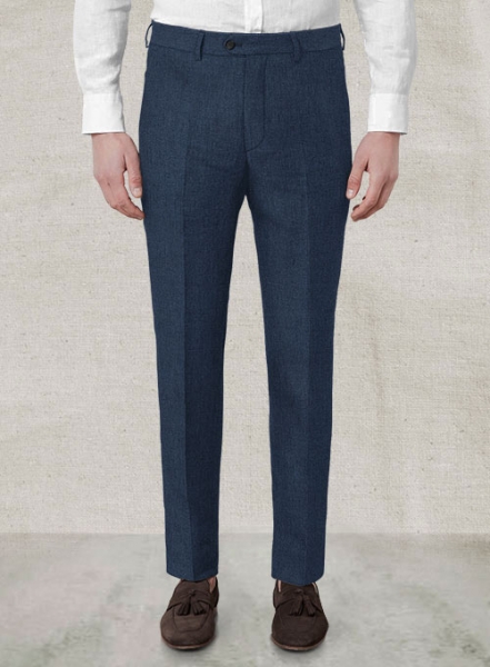 Safari Blue Cotton Linen Pants