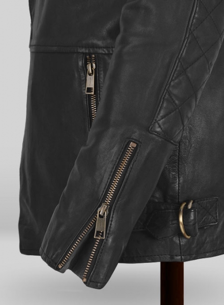 Soft Rich Black Washed & Wax Leather Jacket #613