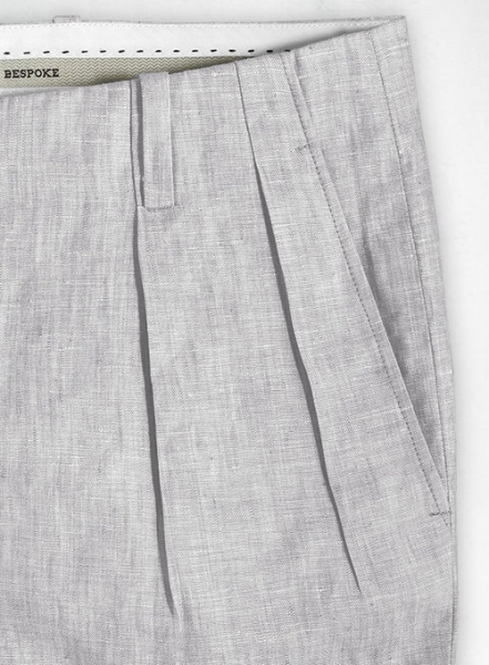 Italian Zod Light Gray Vintage Manny Linen Trousers