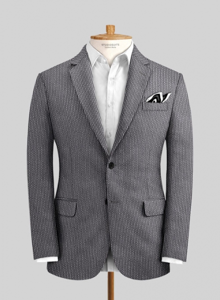 Solbiati Gray Blue Seersucker Jacket