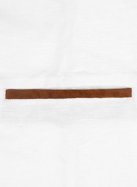 Leather Trim Linen Shirt