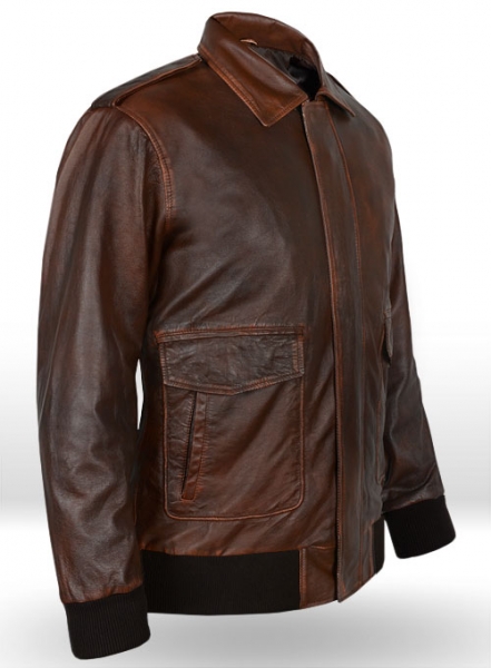 Rubbed Tan Washed Sylvester Paradise Alley Leather Jacket