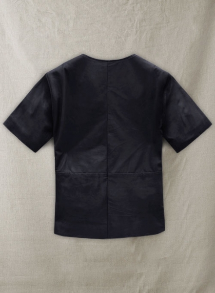 Light Weight Unlined Deep Blue Leather T-shirt