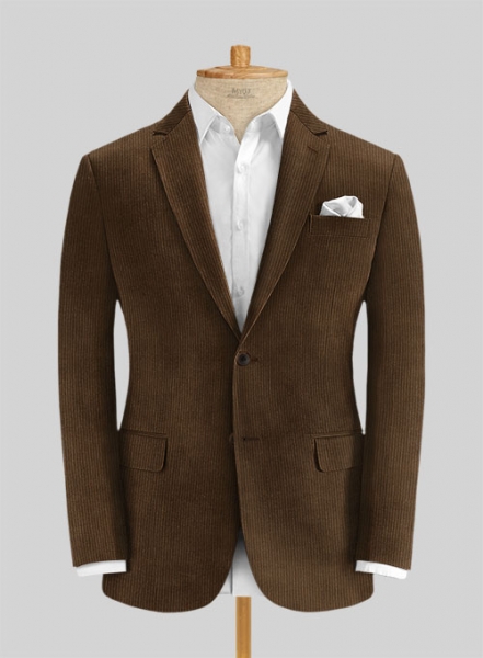 Rich Brown Thick Stretch Corduroy Suit