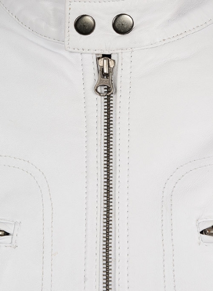 White Leather Jacket # 658