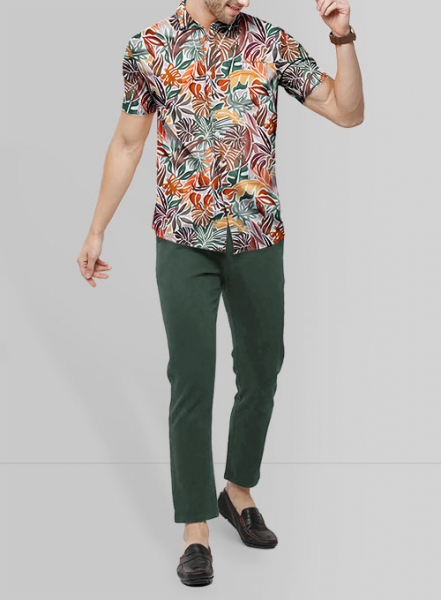 Italian Cotton Monstera Shirt- Half Sleeves
