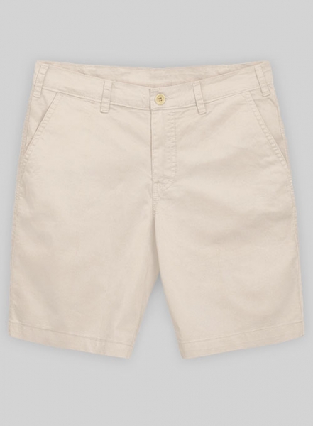 Beige Stretch Chino Shorts