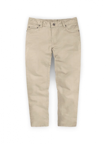 Kids Beige Super Cotton Stretch Chino Jeans