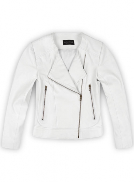 White Leather Jacket # 237