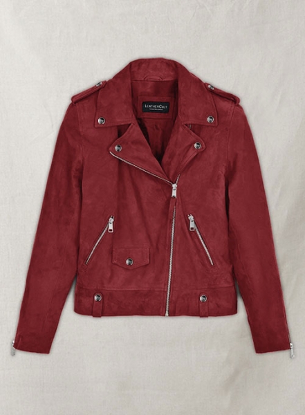 Soft French Red Suede Meghan Markle Leather Jacket