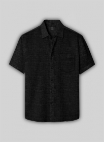 Filafil Poplene Black Shirt - Half Sleeves