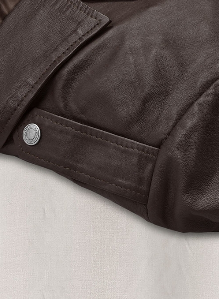 Soft Brown Washed & Wax Kendall Jenner Leather Jacket #3