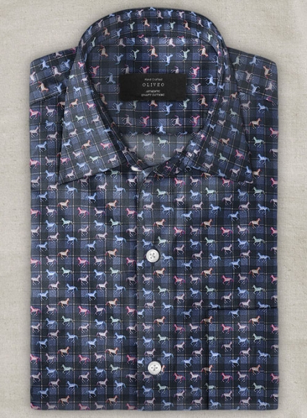 Italian Horse Cotton Shirt - Half Sleeves