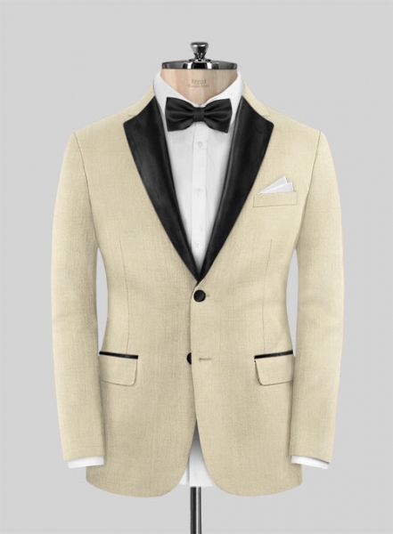 Napolean Light Beige Wool Tuxedo Suit