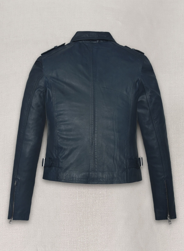 Soft Winsor Blue Washed & Wax Leather Jacket # 267