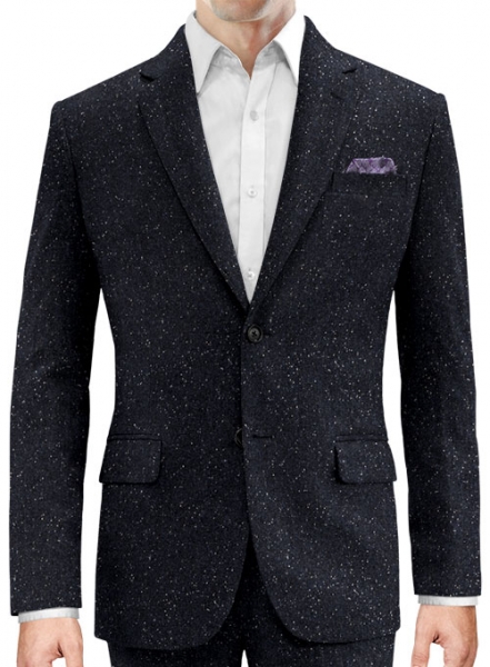 Dark Blue Flecks Donegal Tweed Suit