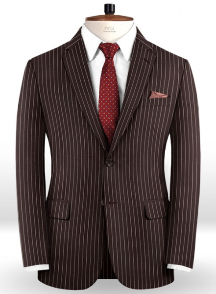 Napolean Brown Stripe Wool Suit