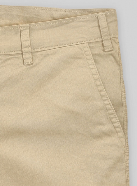 Light Khaki Stretch Summer Chino Shorts