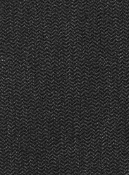 Herringbone Wool Charcoal Pants