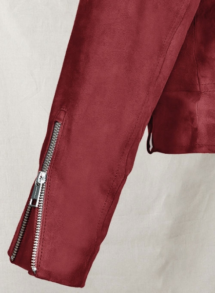 Soft French Red Suede Meghan Markle Leather Jacket