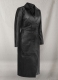 Black Selena Gomez Leather Long Coat