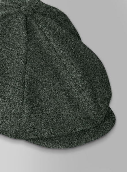 Rope Weave Green tweed Newsboy Cap