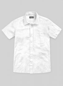 Washed White Cotton Linen Shirt