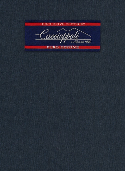 Caccioppoli Herringbone Blue Cotton Suit
