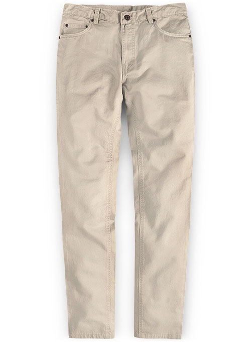 Beige Stretch Chino Jeans : Made To Measure Custom Jeans For Men ...