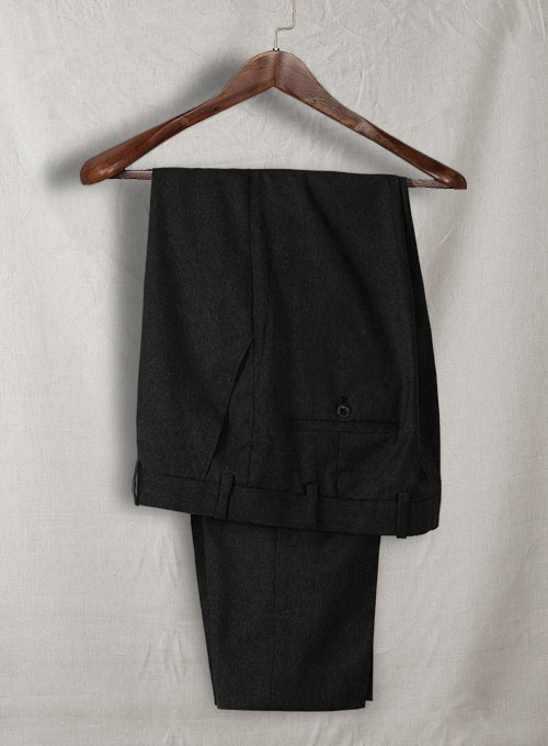 Black Flannel Wool Pants