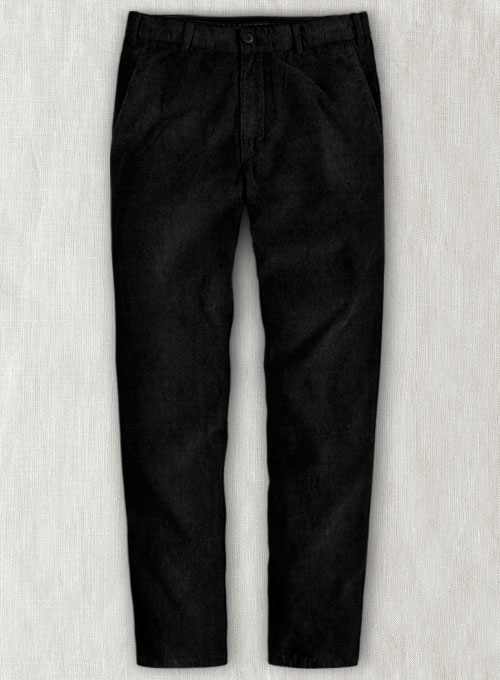 Black Stretch Corduroy Trousers