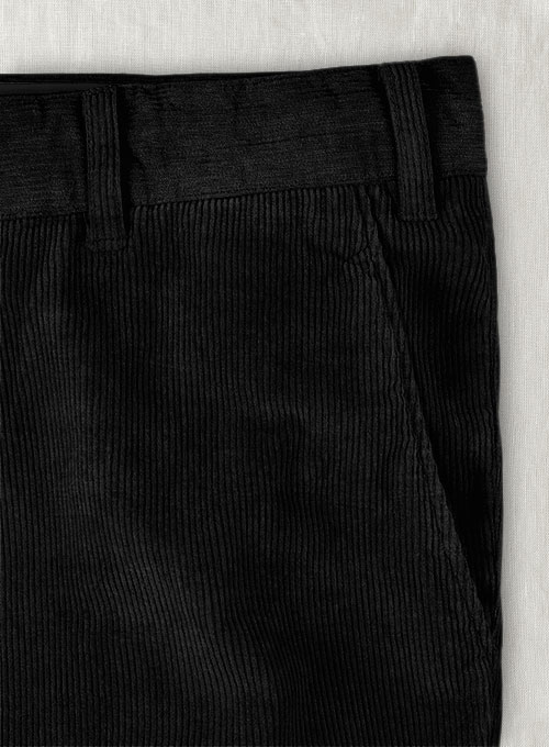 Black Stretch Corduroy Trousers