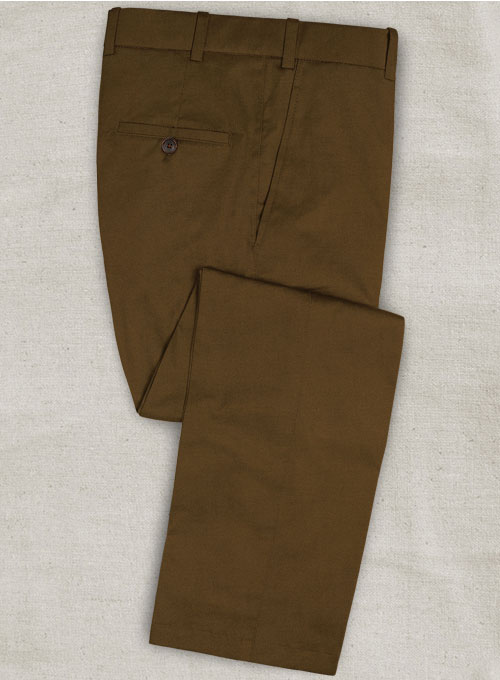 Brown Feather Cotton Canvas Stretch Pants Brown Feather Cotton Canvas Stretch Pants