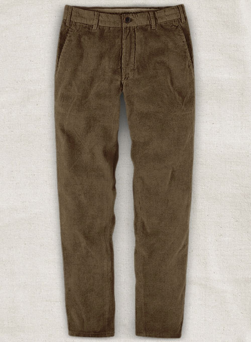 Brown Stretch Corduroy Trousers