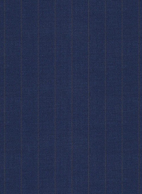 Chalkstripe Wool Royal Blue Pants