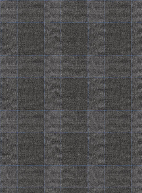 Charcoal Mont Checks Flannel Wool Pants