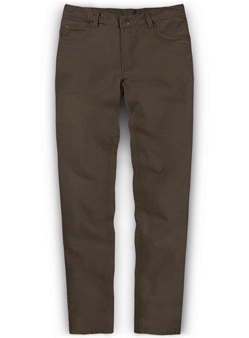 Dark Brown Stretch Chino Jeans : Made To Measure Custom Jeans For Men ...