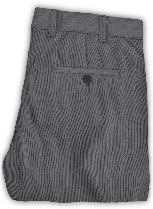 Dark Gray Thick Corduroy Trousers - 8 Wales