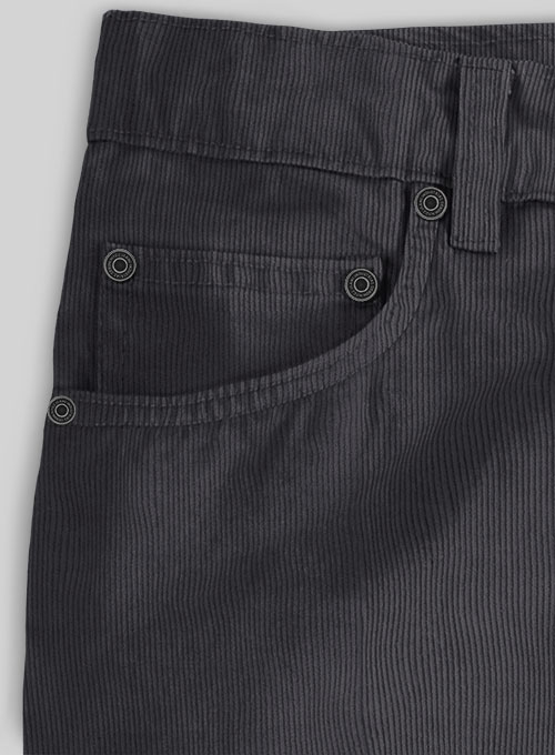 Dark Gray Stretch Corduroy Jeans